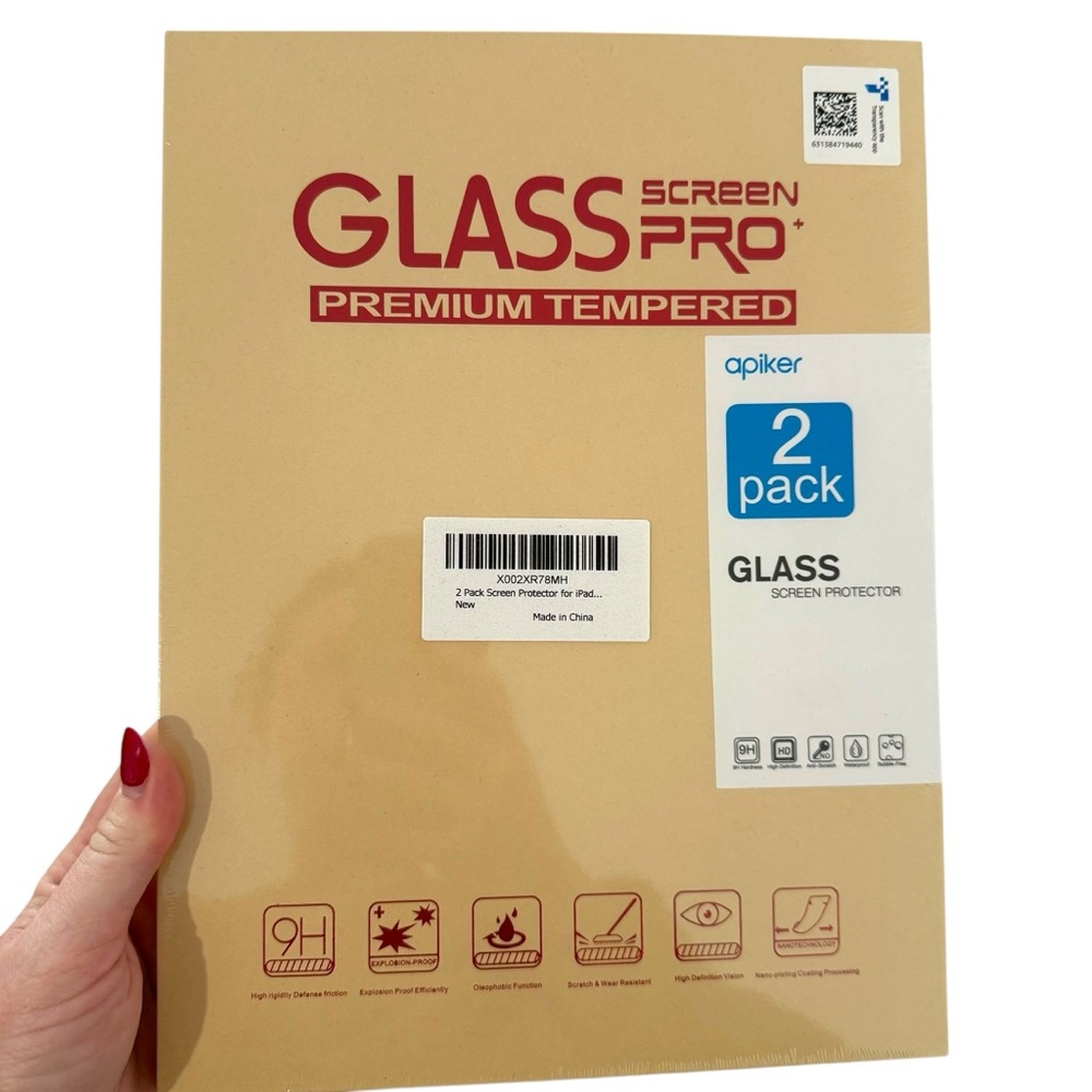 NEW Apiker 2-Pack Tempered Glass Screen Protector iPad 9th, 8th 7th gen (10.2”)